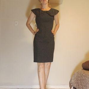 VINTAGE Polka-dot Black and White Dress